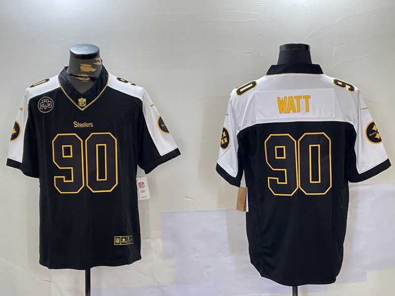 Men%27s Nike Pittsburgh Steelers #90 T. J. Watt Black Team Color Stitched NFL Vapor Untouchable Limited Jersey Dzhi->arizona cardinals->NFL Jersey